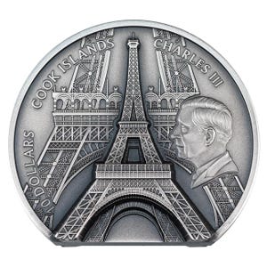2024 2oz Silver Eiffel Tower Historical Monuments Antique Finish Coin
