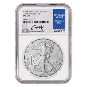 2024 1 oz Silver American Eagle Burnished MS70 Coin
