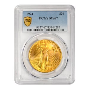 1924 $20 Saint Gaudens PCGS MS67
