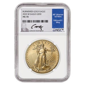 2024 1 oz Gold American Eagle Burnished MS70 Coin