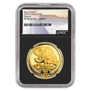 2024 1oz Gold Big 5 Elephant Series 3 NGC PF70