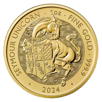 2024 1oz Gold Tudor Beasts Seymour Unicorn Reverse