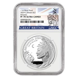2024 1oz Silver Britannia NGC PF70 Coin