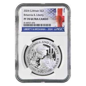 2024 1oz Silver Britannia Liberty PF70