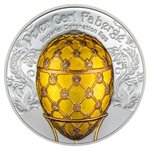 2024 2oz Silver Peter Carl Faberge Imperial Coronation Egg Proof Coin