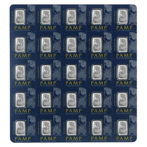 25 gram Platinum PAMP Suisse MultiGram (25 x 1 gram bars)