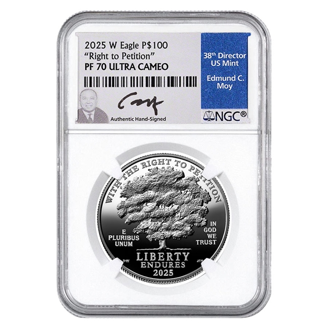 2021 - 2025 Platinum American Eagle PF70 First Amendment Series