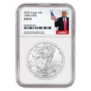 2025 1oz Silver American Eagle MS70 Coin - Donald Trump