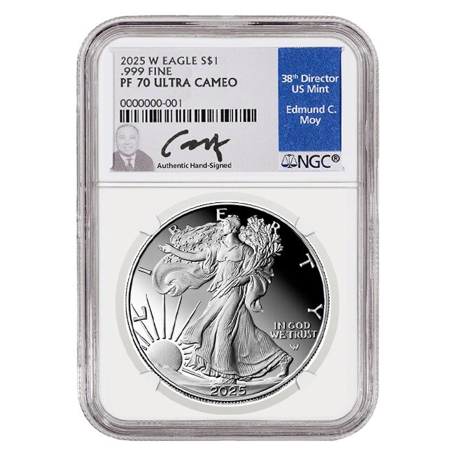 2025 Silver American Eagle PF70 Coin – 1 oz .999 Fine Silver, Ed