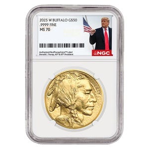 2025 1oz Gold American Buffalo MS70 Coin - Donald Trump