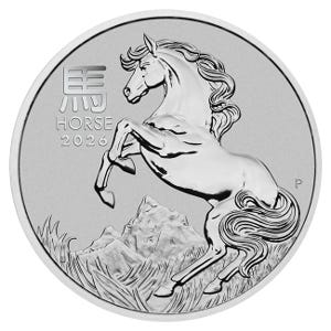 2026 1oz Platinum Horse Australian Lunar Series III Reverse