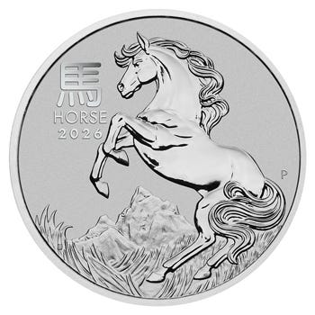 2026 1oz Platinum Horse Australian Lunar Series III Reverse