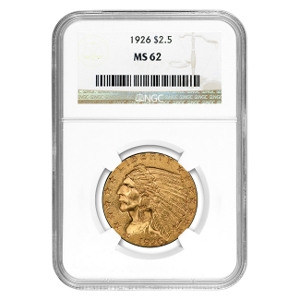 1926 $2.50 Indian Gold Quarter Eagle NGC MS62