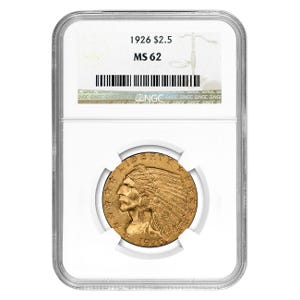 1926 $2.50 Indian Gold Quarter Eagle NGC MS62