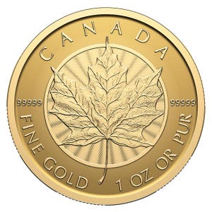 2026 1oz .99999 Gold Maple Leaf Premium Bullion Coin