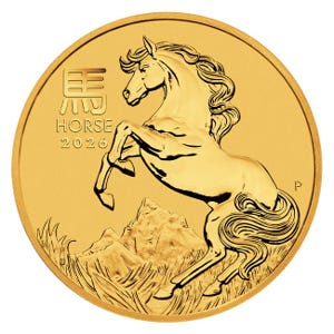 2026 1/4oz Gold Horse Australian Lunar Series III Reverse