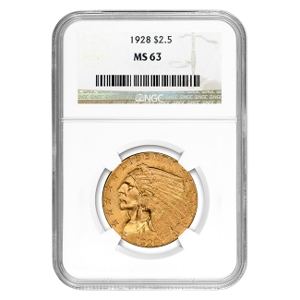 1928 $2.50 Indian Gold Quarter Eagle NGC MS63
