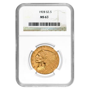 1928 $2.50 Indian Gold Quarter Eagle NGC MS63