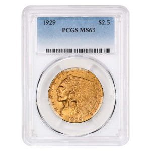 1929 $2.50 Indian Gold Quarter Eagle PCGS MS63