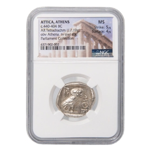 c. 440-404 B.C. Athenian Owl NGC 5/4