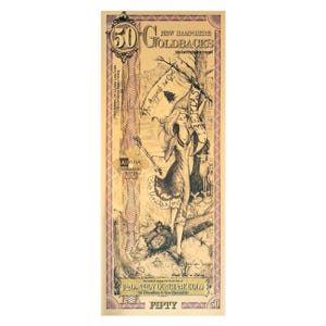  50 New Hampshire Goldback Aurum Gold Foil Note