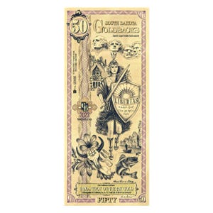 50 South Dakota Goldback Aurum Gold Foil Note