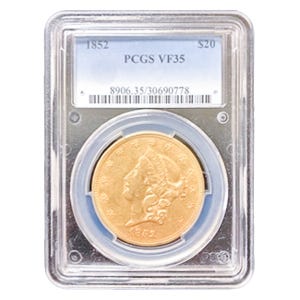 1852 $20 Liberty Gold Double Eagle PCGS VF35