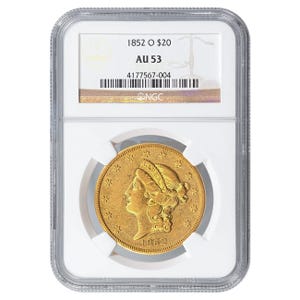 1852-O $20 Liberty Gold Double Eagle NGC AU53
