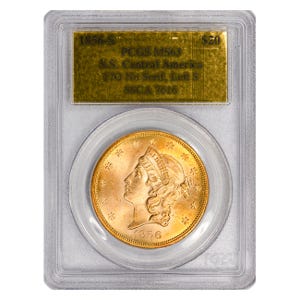 1856-S $20 Liberty Gold Double Eagle Shipwreck SS Central America PCGS MS63