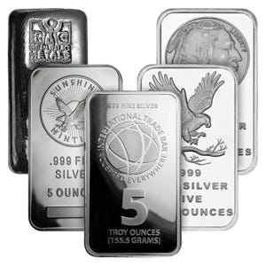 5 oz Silver Bar (Hallmark Varies)