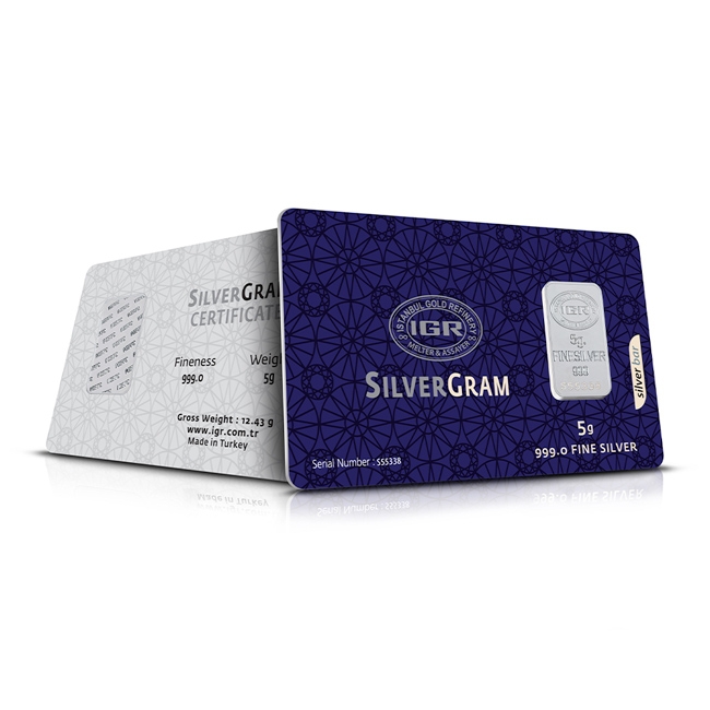 5 gram Silver IGR Bar w/Assay