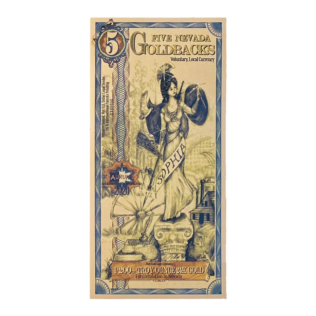 5 Nevada Goldback - Aurum Gold Foil Note (24k)