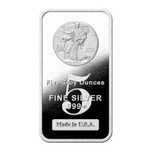   5 oz Silver Walking Liberty Bar