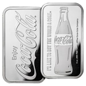 5oz Silver Coca-Cola Bar both sides
