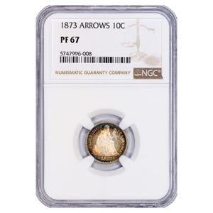 1873 Ten Cents Seated Dime NGC PF67