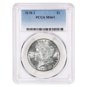 1878-S $1 Morgan Silver Dollar - PCGS MS64