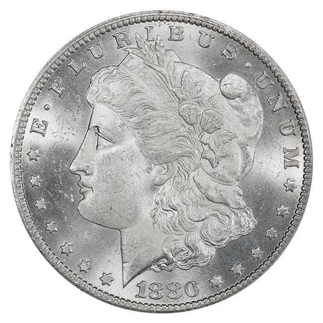 1880-CC $1 Morgan Silver Dollar Miles Standish Signature