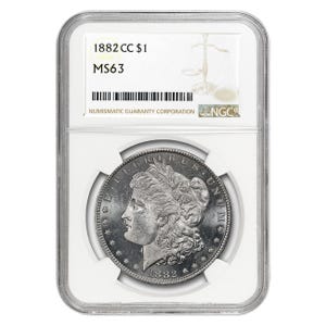 1882-CC $1 Morgan Silver Dollar NGC MS63