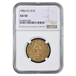 1884-CC $10 Liberty Gold Eagle NGC AU50
