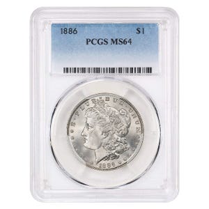 1886 $1 Morgan Silver Dollar - PCGS MS64