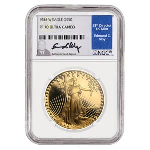 1986 $50 Gold American Eagle PF70