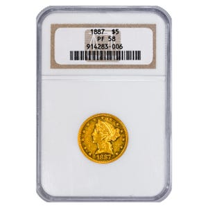 1887 $5 Liberty Gold Half Eagle NGC PF58
