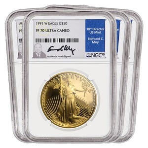 1991 Gold American Eagle SET PF70