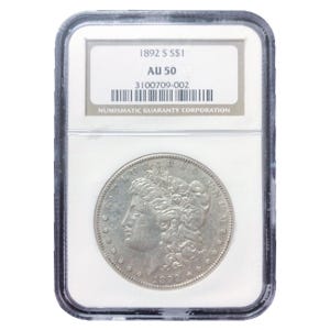 1892-S $1 Morgan Silver Dollar - NGC AU50