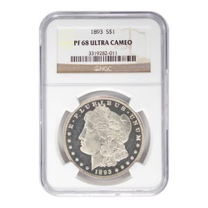 1893 $1 Morgan Silver Dollar NGC PF68 Ultra Cameo