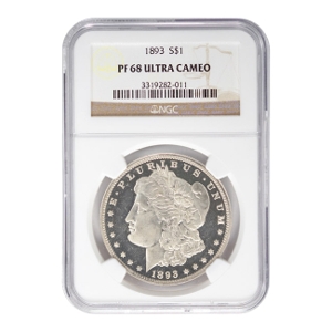1893 $1 Morgan Silver Dollar NGC PF68 Ultra Cameo
