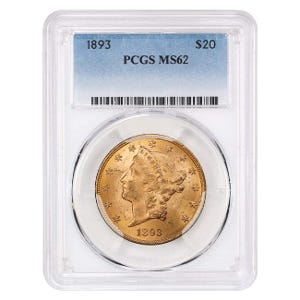 1893 $20 Liberty Gold Double Eagle MS62 PCGS