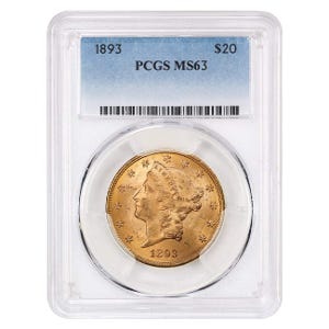 1893 $20 Liberty Gold Double Eagle MS63 PCGS