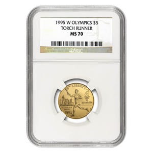 1995 $5 Olympic Torch Gold Coin MS70