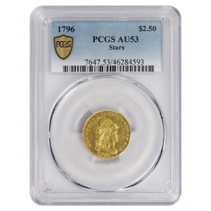 1796 $2.50 Draped Bust Gold Quarter Eagle (Stars) PCGS AU53